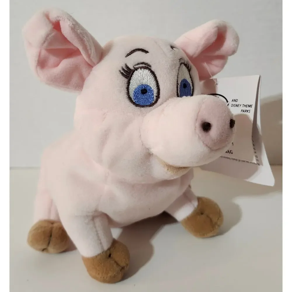Disney Store Black Cauldron Hen Wen Bean Bag Plush Pig NWT Rare